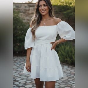 Elegant Off-Shoulder White Dress